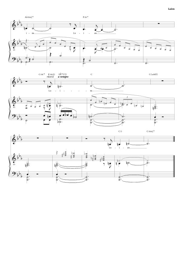 Tom Jobim - Luiza - Sheet Music For Clarinet (Bb)