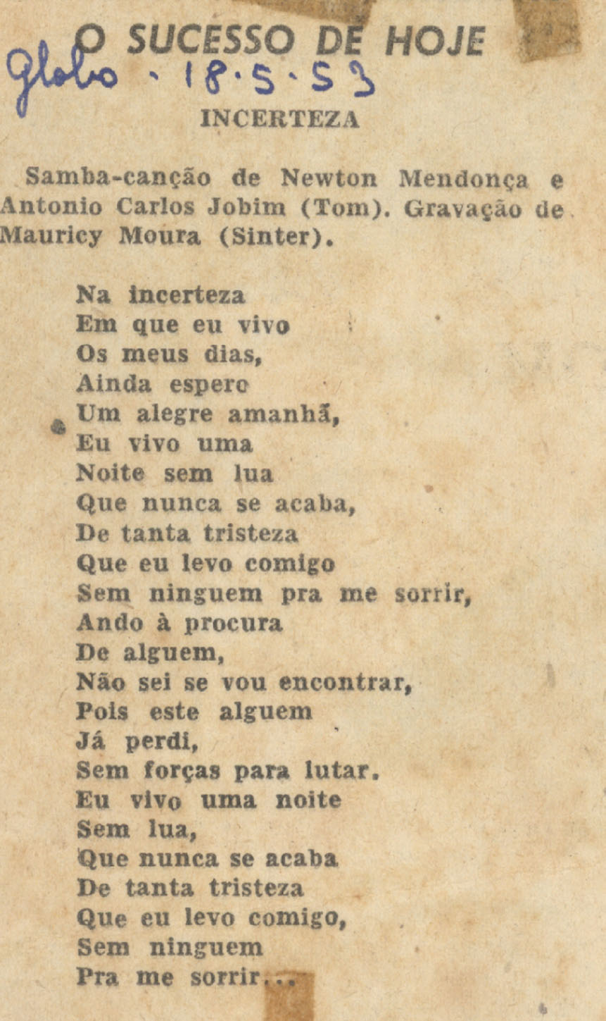 Letras de Newton Mendonça sem música